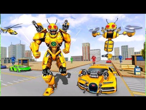 Bee Robot Car Transformation Game: Robot Car Games - Android Gameplay