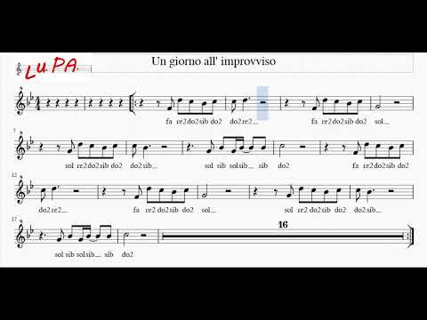 Un giorno all'improvviso Napoli - Flauto -  Note - Spartito - Karaoke - Instrumental