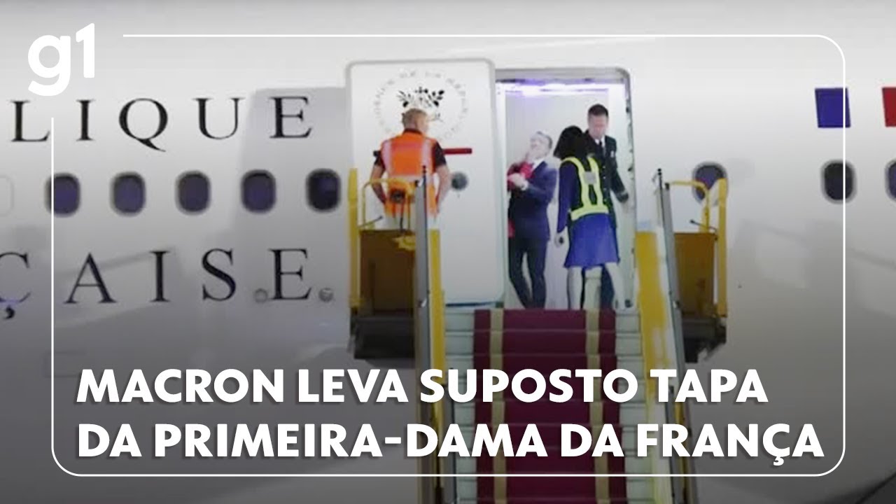 Macron leva suposto tapa da primeira-dama da França