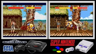 SEGA MD vs SNES : STREET FIGHTER II - HYPER FIGHTING (Side by side comparison)