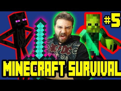 Minecraft Survival Bölüm 5 - Tehlikeli Madenler  [ 1.10.2 ] /w Gitaristv /w T.E.O /w Eso