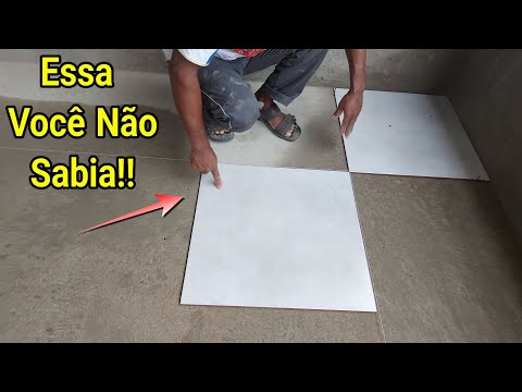 Como tirar esquadro Para assentamento piso Cerâmica sem dar Recortes pequenos