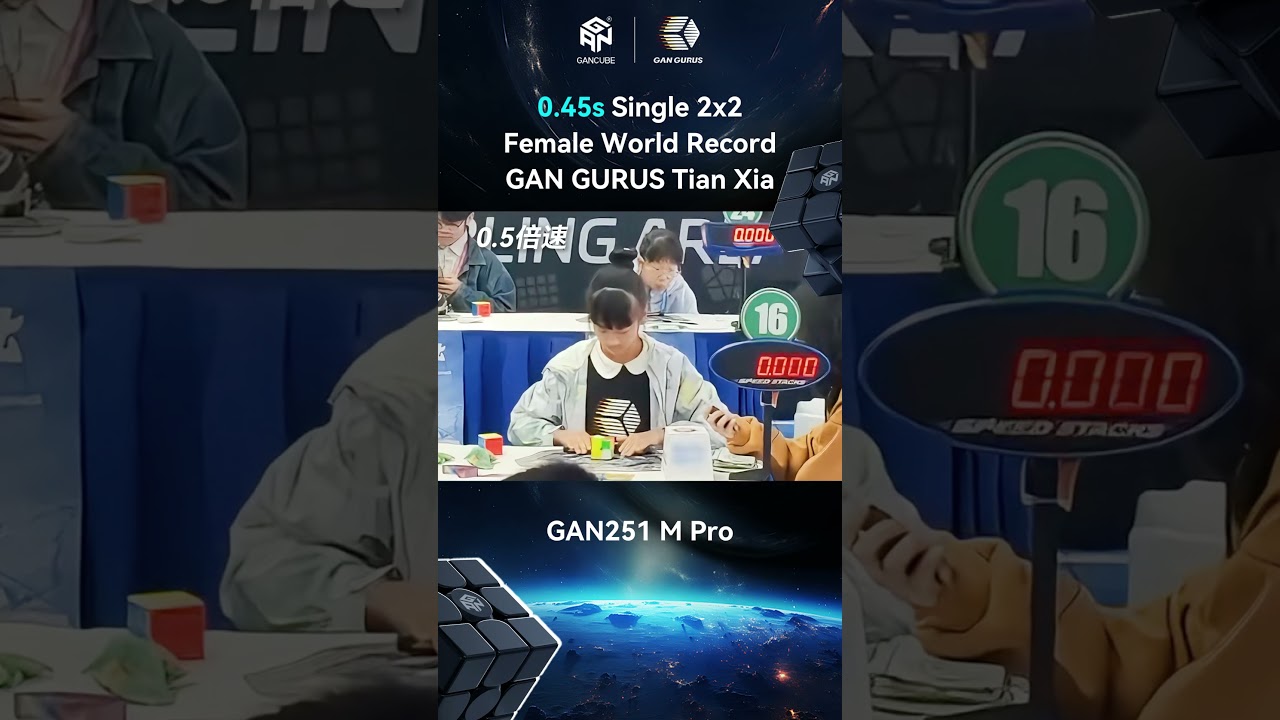 GANCUBE - 0.45s 2x2 SGL Female WR 𝐓𝐢𝐚𝐧 𝐗𝐢𝐚