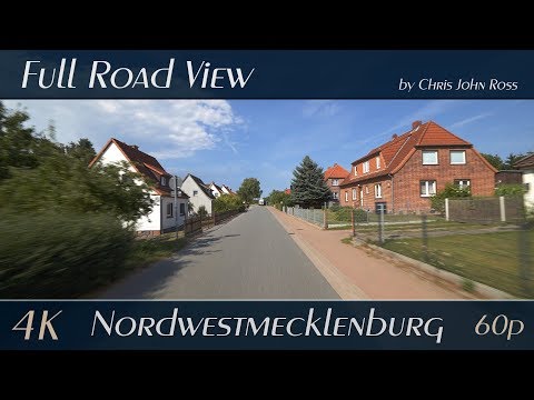 Kalkhorst, Landkreis Norwestmecklenburg, Germany: Straße der Jugend, Brooker Weg - 4K Ultra HD Video