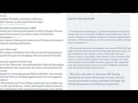 <p><strong>CHINESE INFLUENCE ON THE AFRICAN CONTINENT</strong></p><p>DOES TRADE DEPENDENCY CREATE POLITICAL DEPENDENCY?</p>