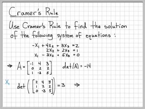 Cramer's Rule Example 3x3 - Linear Algebra Example Problems