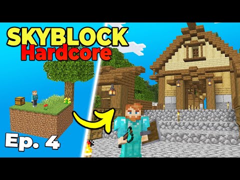 I Built a STORAGE ROOM in Skyblock, but it's Minecraft Hardcore Survival (#4)