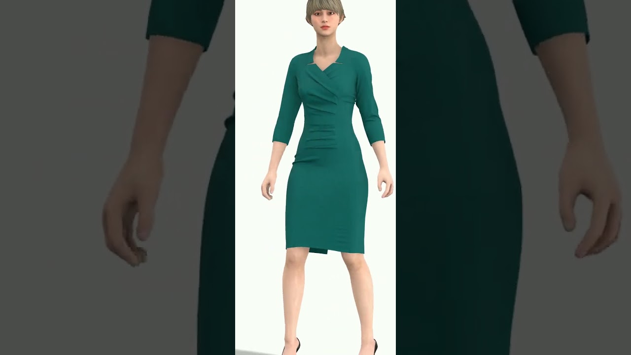 cross front pleat dress