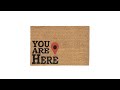 Paillasson coco «You are here» Noir - Marron - Rouge - Fibres naturelles - Matière plastique - 60 x 2 x 40 cm