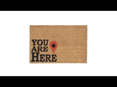 Paillasson coco «You are here» Noir - Marron - Rouge - Fibres naturelles - Matière plastique - 60 x 2 x 40 cm