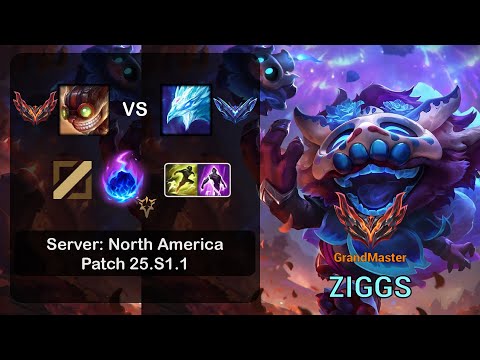 Ziggs Mid vs Anivia - NA GrandMaster - Patch 25.S1.1