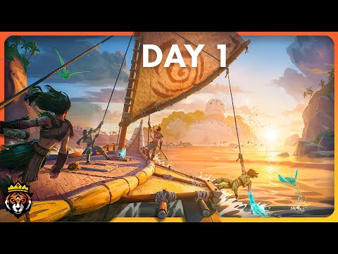 DAY 1 in this NEW Breathtaking Water World Survival Game...