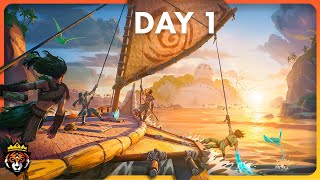 DAY 1 in this NEW Breathtaking Water World Survival Game...