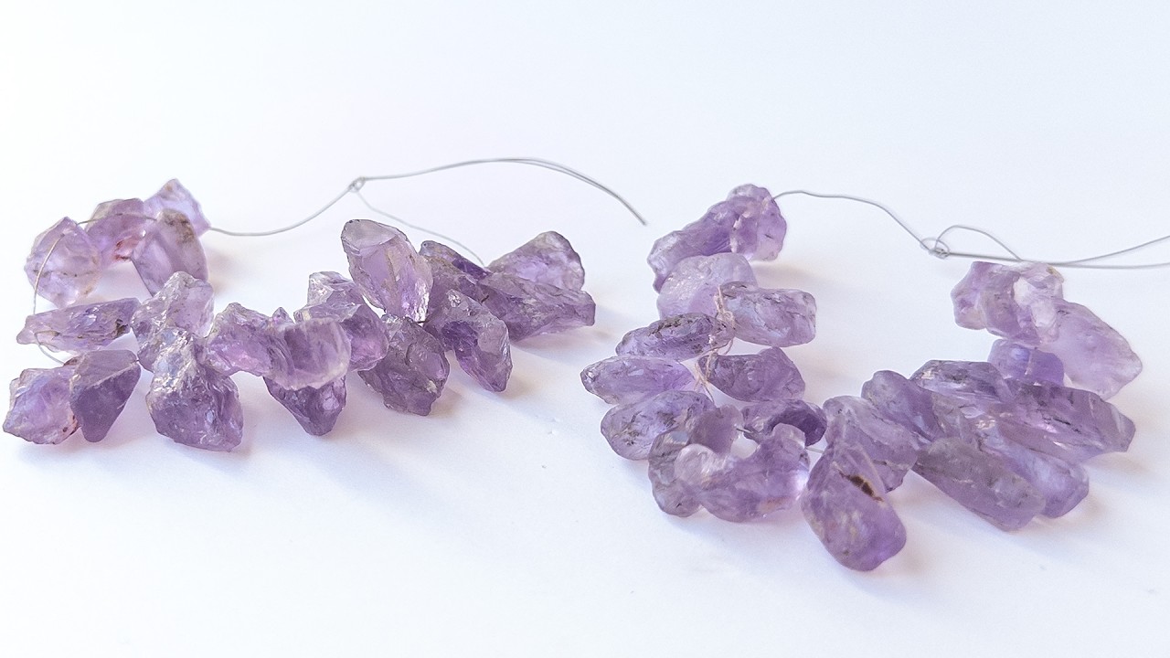 Amethyst | Drilled Rough | Various 7.5-11mm Bead Size | 20 or 25 Pieces | 130 Carats video