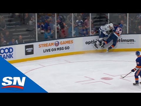 Luke Witkowski Rocks Scott Mayfield Hard Into Boards