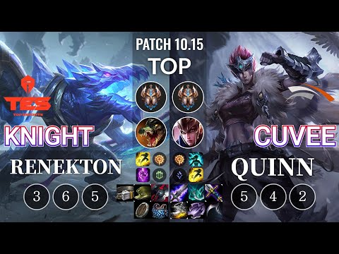 TES knight Renekton vs HLE CuVee Quinn Top - KR Patch 10.15