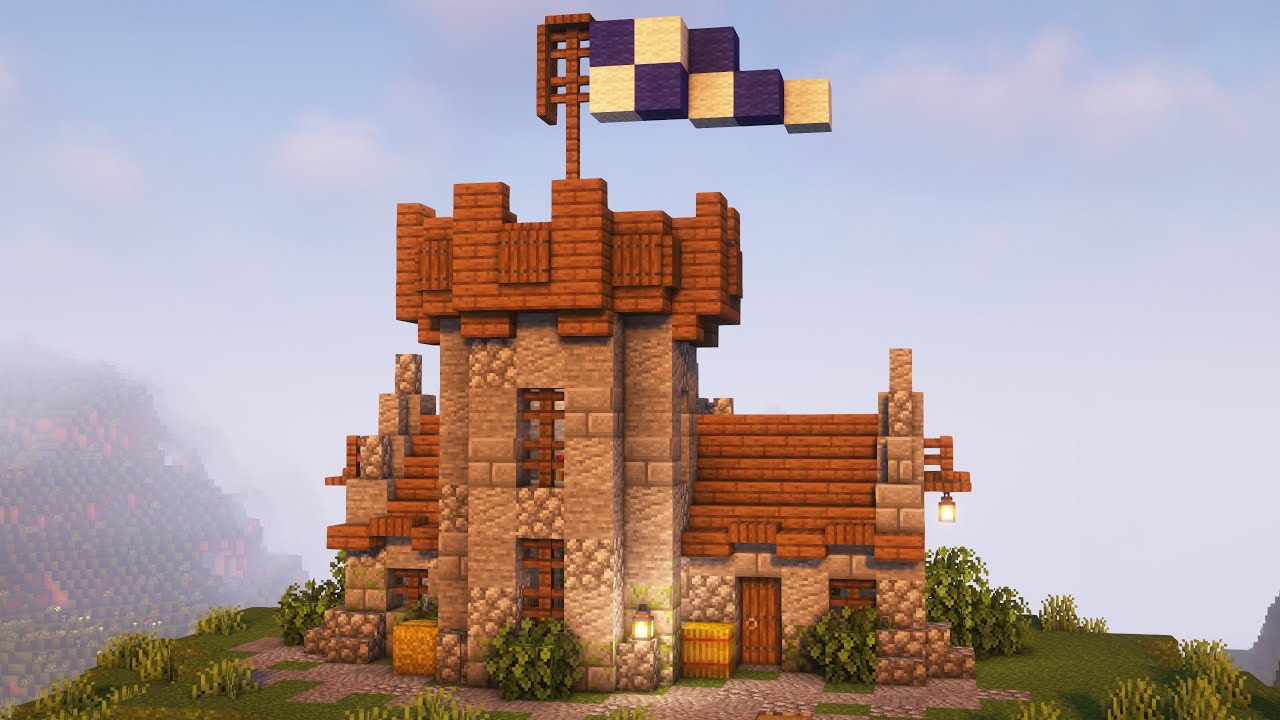 Minecraft: EASY Starter Castle for Survival [Tutorial] - YouTube