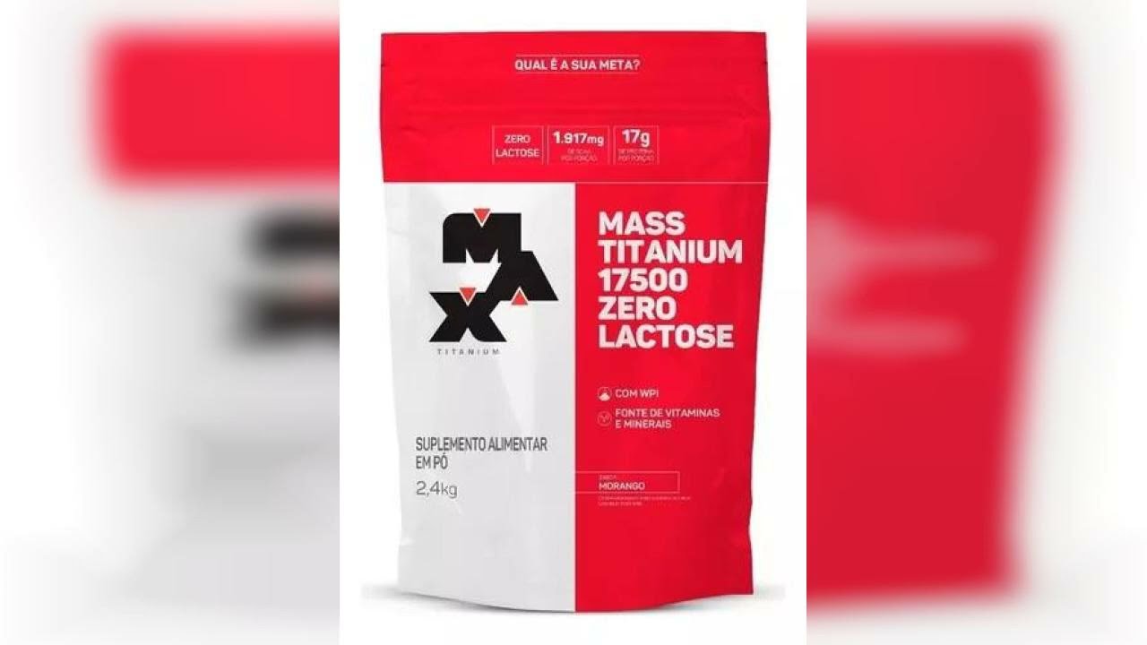 Miniatura da avaliação em vídeo de Suplemento Max Titanium Hipercalórico 17500 Zero Lactose 2,4kg Morango