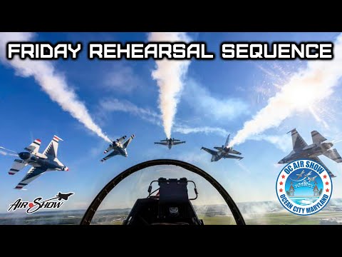 OC Air Show Friday Rehearsal Sequence - Air Force Thunderbirds - F-18 Super Hornet Demo
