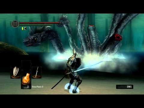 [Dark Souls] Hydra Mini Boss Battle at Ashlake (no commentary)