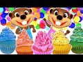 Learn Colors With Colorful Cupcakes Teach How To Make Cupcakes For Kids ABC Song Colors Chant