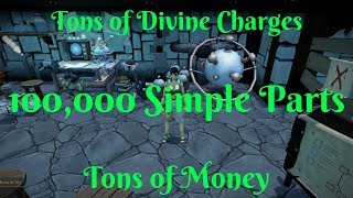 Loot from 100,000 Simple Parts- MAXIMUM AMOUNT OF PARTS!!!- making divine charges