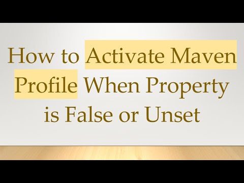 How to Activate Maven Profile When Property is False or Unset