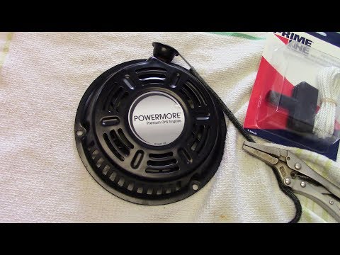 Snow blower recoil starter pull cord replacement