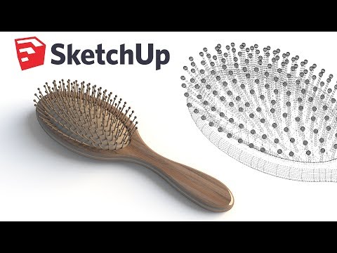 Hairbrush 3D modeling  - Sketchup Tutorial and timelapse