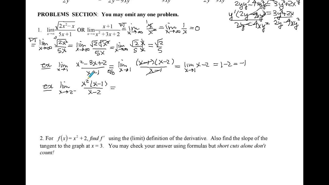 Math 147 Practice Final Video