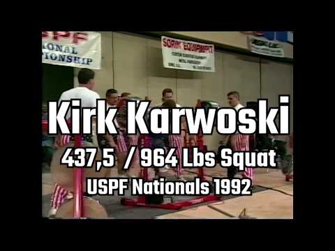 Kirk Karwoski | 437,5 kg 964 lbs Squat in 1992