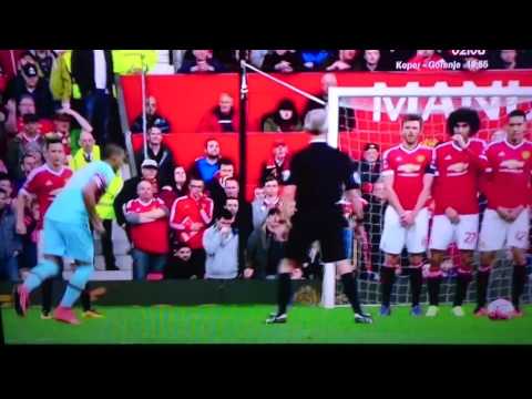 Dimitri Payet Free Kick Goal Vs Manchester United 0:1.  FA CUP.   13.3.2016