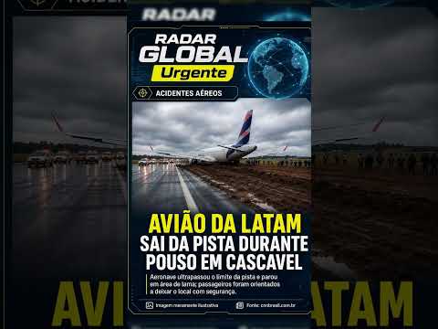 🌍 FLASH GLOBAL 📡 Avião da LATAM sai da pista durante pouso em Cascavel