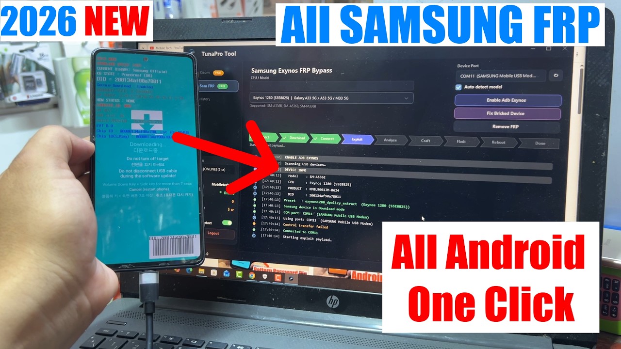 Samsung FRP Unlock 2026 | Samsung FRP Bypass Android 15/16 (Tool) | Samsung Google Account Remove