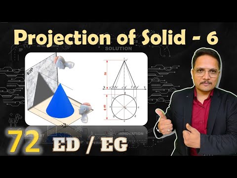 Projection of Solid 6 Single stage Cone Engineering Drawing Projection
