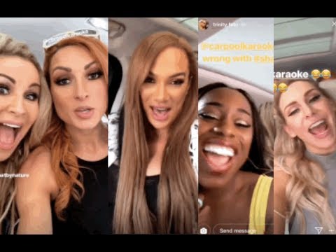 WWE Carpool Kareoke BTS ft. Becky Lynch, Charlotte, Nia Jax, Naomi & Natalya