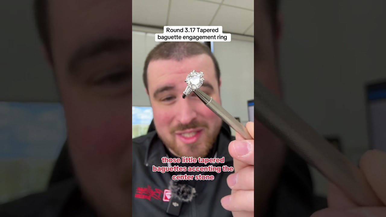 Round 3 17 Tapered Baguette engagement ring #rounddimond #diamond #baguette #engagementring