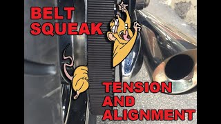 Adjusting Triumph Thunderbird Belt Tension &amp; Alignment. (Eliminate belt squeak.)
