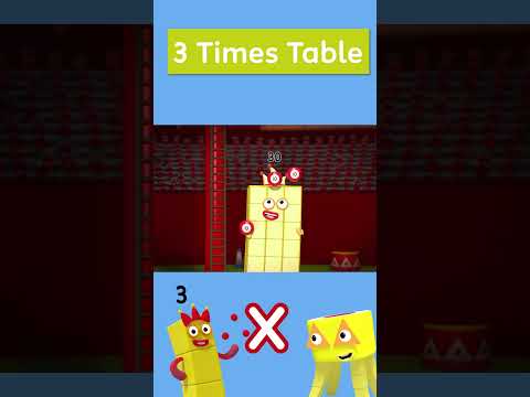 Three Times Tables Speedrun! | Learn to Count for Kids | Number Cartoon | Numberblocks #shorts - Kingdom Kids Zone, Little Learners, Shorts - Numberblocks