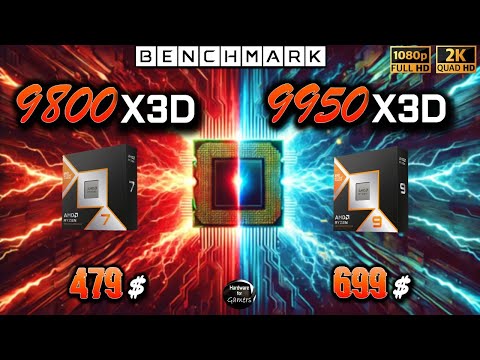 Ryzen 7 9800X3D vs Ryzen 9 9950X3D / Test / 1080p - 1440p / in 8 Games / RTX 4090