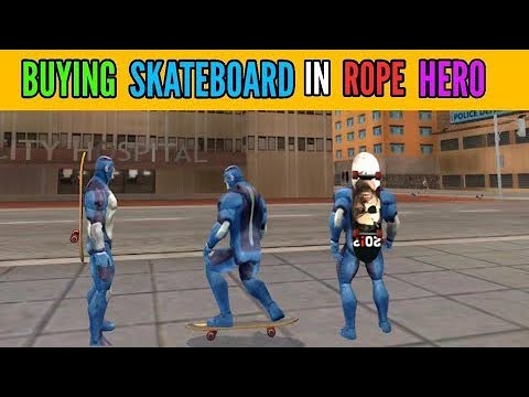 Skateboard Stunt In Rope Hero Vice Town Game | rope hero | Rope hero vice town