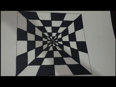 How To Draw Geometric Square Design ! 3d Drawing Design ! Optical illusion ! 3d Drawing trick