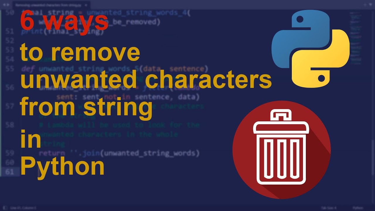 6 ways to remove unwanted character from string in Python | Python Examples | Python Coding Tutorial