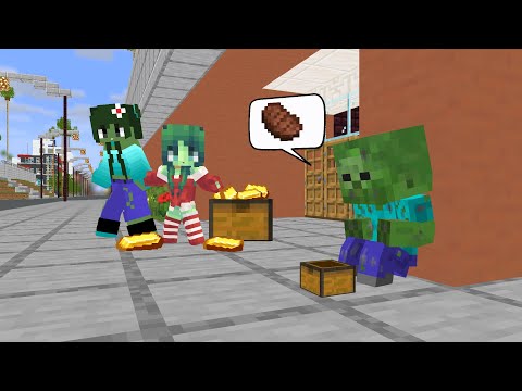 Poor baby Zombie love Rich girl - Minecraft Animation - Monster School