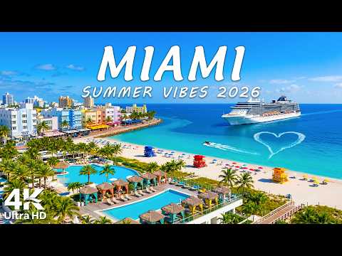 [4K] Miami 🇺🇸 South Beach & Iconic Skyline | Atlantic Turquoise, Luxury Yachts & Tropical Glamour 🌊