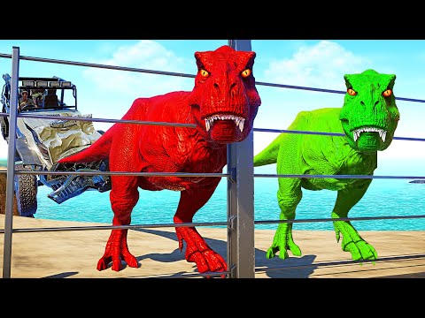 Tyrannosaurus Color Pack Vs Stegosaurus Vs I-REX,VENOMJurassic World Evolution Dinosaur Fight !