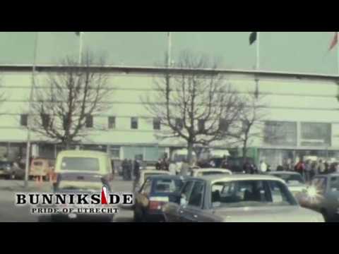 Supporters naar de wedstrijd FC Utrecht -  Feyenoord 2 0 15-2-1981