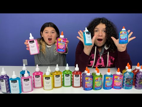 Amazon Basics New Glue vs Elmer’s Glue - MAKING GIANT SLIMES