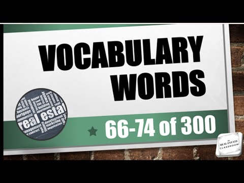 Real Estate Vocabulary 1 20 of 300 Real Estate Exam Prep Videos