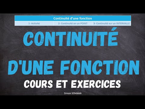 Continuité d'une fonction en un point et sur un intervalle - COURS et EXERCICES.